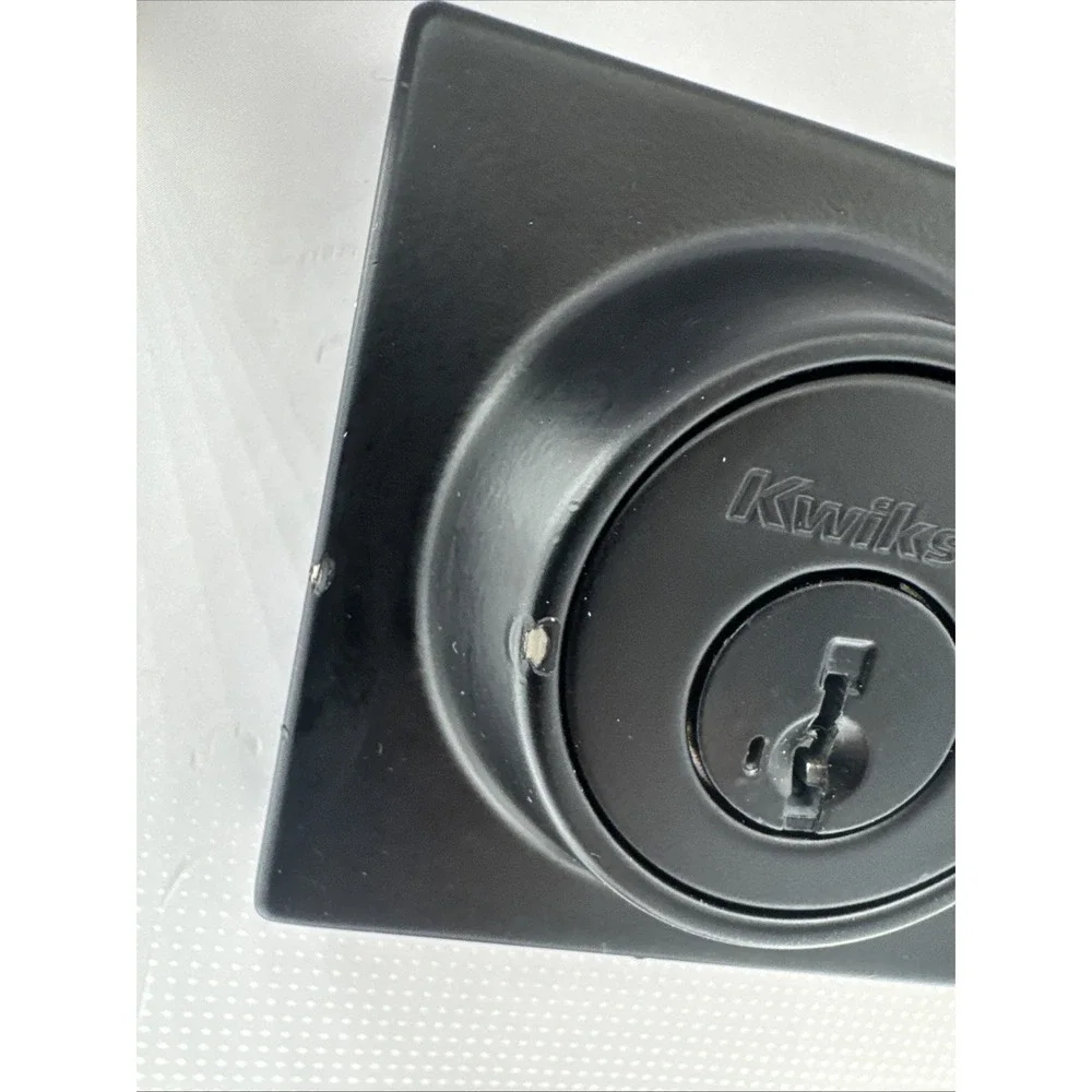 Kwikset Amador Front Entry HandleSet Hollis Lever Matte Black Deadbolt 96870-165